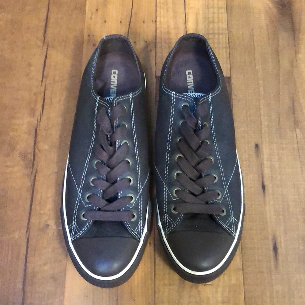Brown Leather Converse All Stars